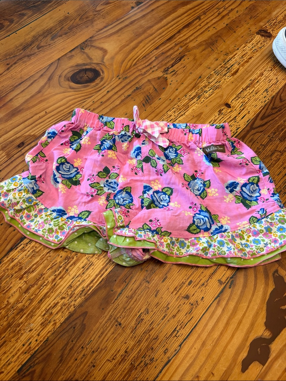 Matilda Jane Pink Floral Ruffle Skirted Shorts for Girls